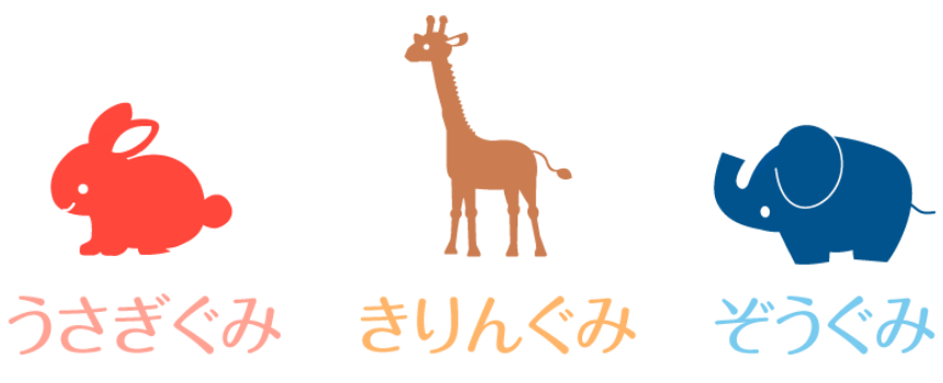 うさぎとキリンとぞう